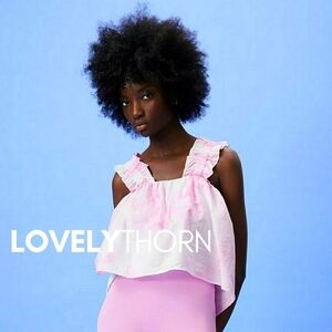 ZARA // pink flutter water color top